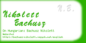 nikolett bachusz business card
